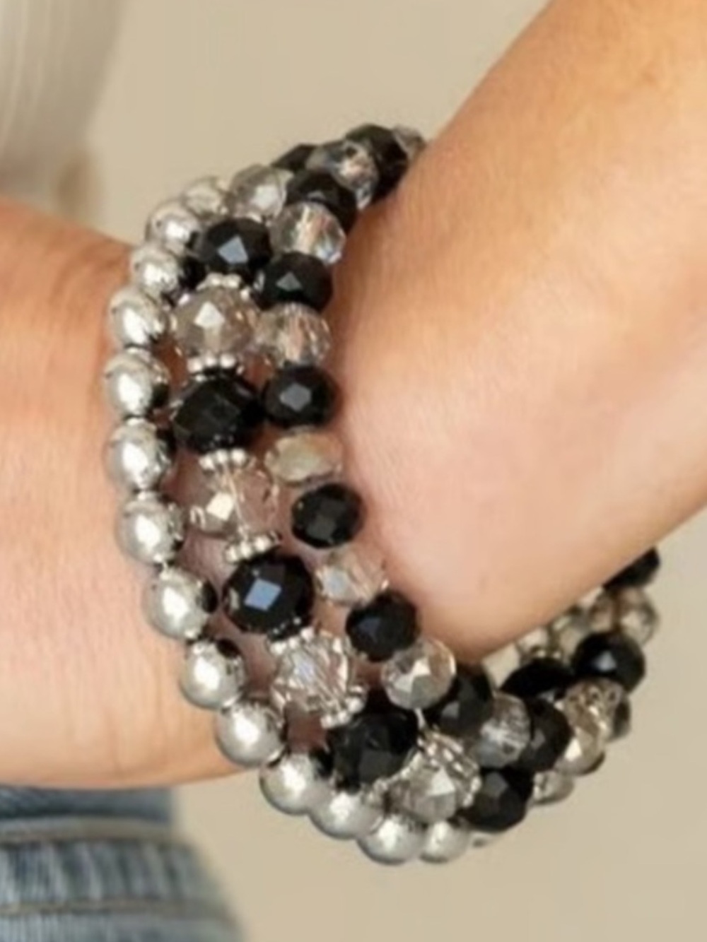 Black and Silver Coil Bracelet